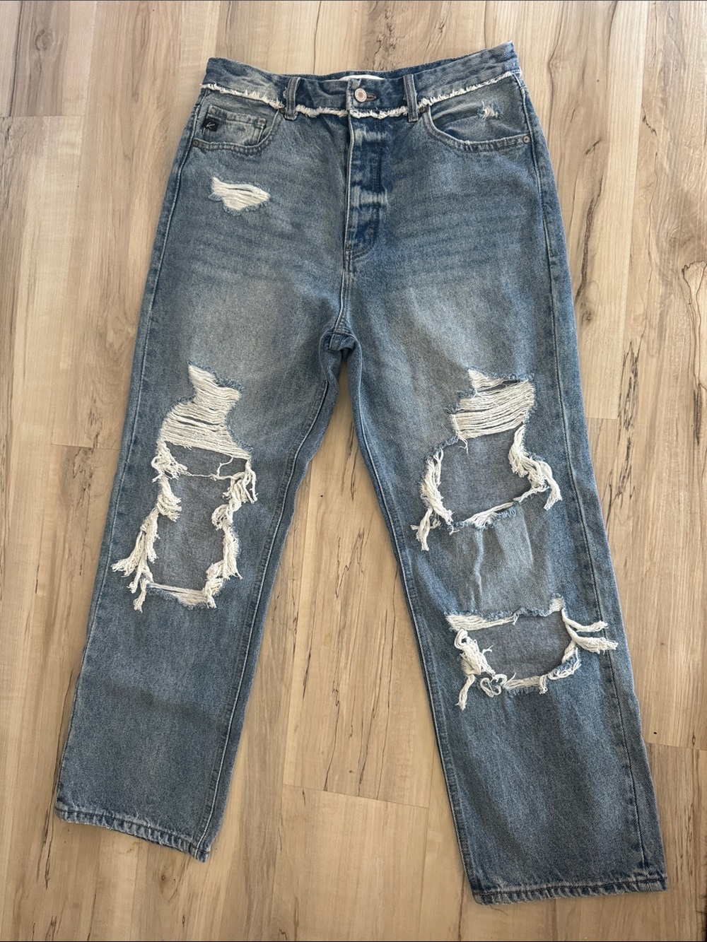 KanCan Light Wash Distressed Boyfriend Jeans